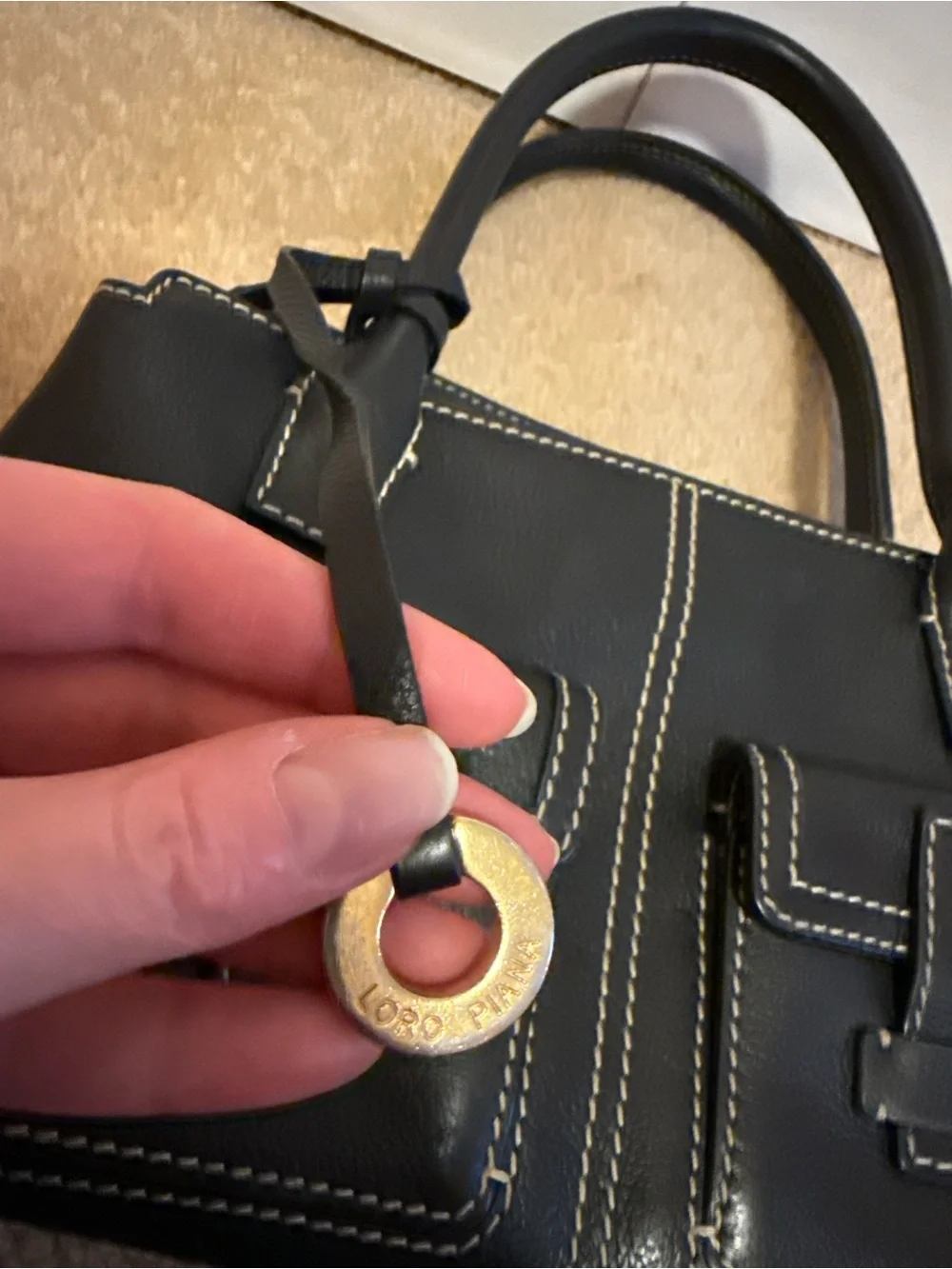 Authentic Loro Piana Made in Italy Leather Handbag - Picture 10 of 16